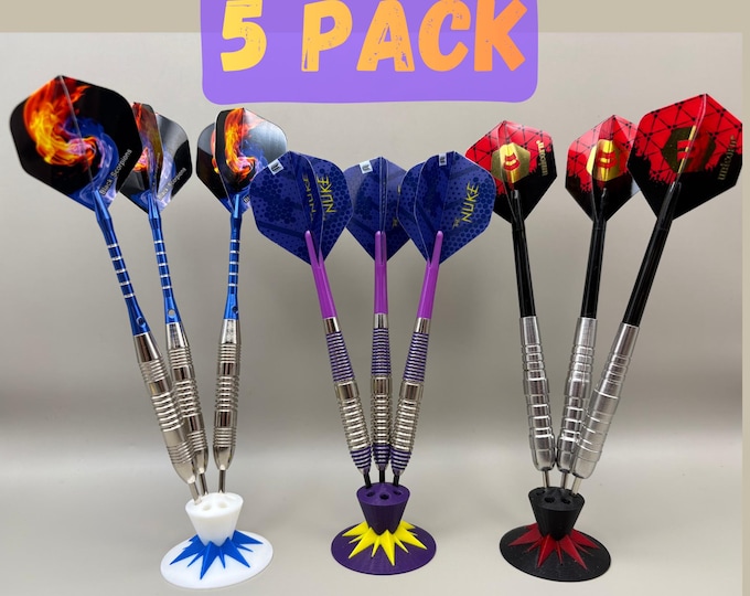 Dual Color 3D Printed Dart Holder 6 - Darts Stand - 5 Pack