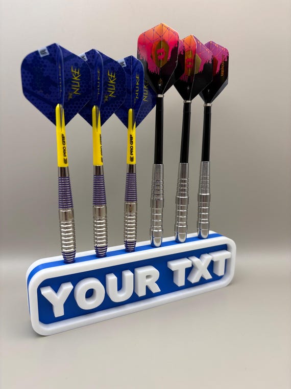 Personalized 6-Slot Dart Holder | Custom 3D Printed Darts Stand | Wall Mount or Freestanding Dart Rack | Various Colors Available