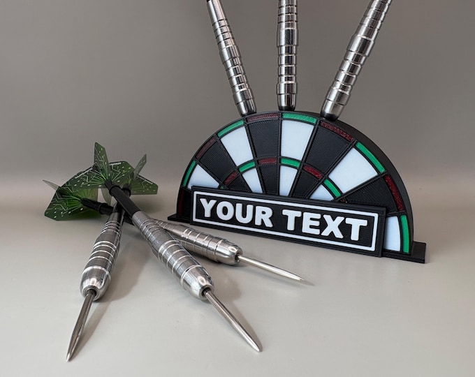 Personalized Dart Holder: 3-Slot Mini Dartboard Station