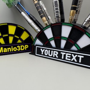 Aanpasbare naam Personaliz -3 - 6 - 9 - 12 sleuven dartbord - mini-darthouderstation - darthouder - 2 kleurenversies