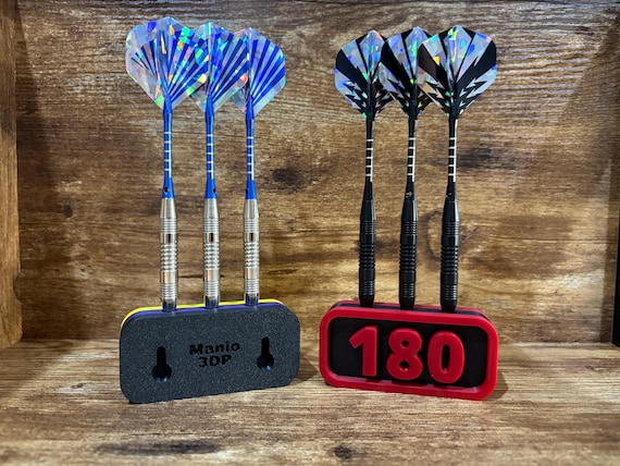 3 slots Darts Stand -Dart Holder - 180 - Custom Colors-  M3 tape and screws included for optional wall installation