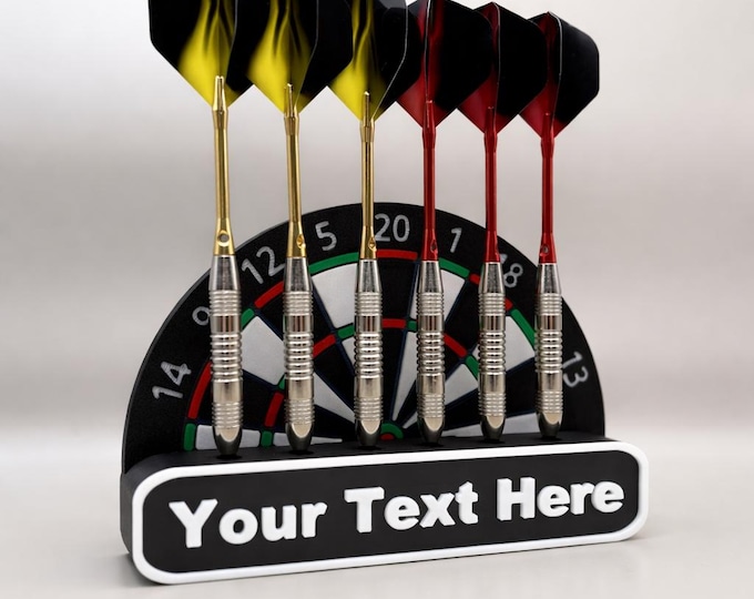 Personalised Dart Holder – Wall Mounted Display Stand (3 or 6 Darts)