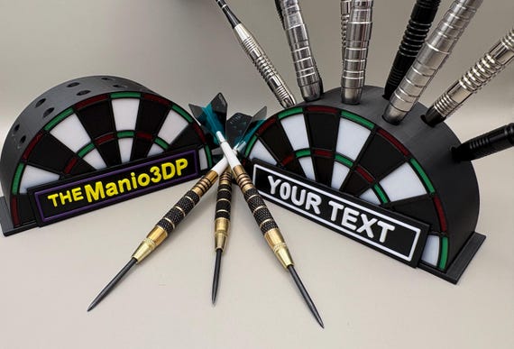 Customizable Name Personaliz -3 - 6 - 9 - 12 slots Dartboard -  Mini Dart Holder Station - Dart Holder