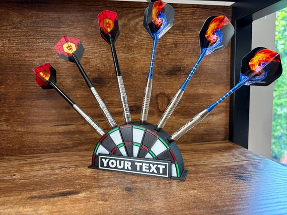 Personalized Dart Holder: 6-Slot Custom Name Darts Stand