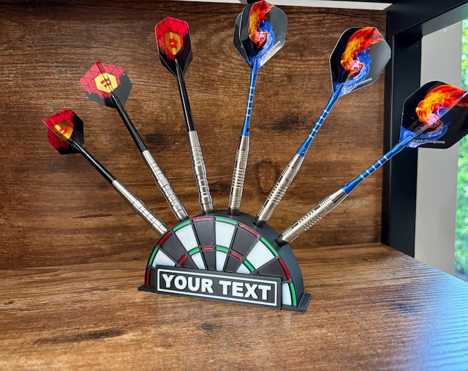 Personalized Dart Holder: 6-Slot Custom Name Darts Stand