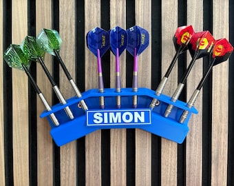 Suporte personalizado para 9 dardos: decoração personalizada para sala de jogos impressa em 3D