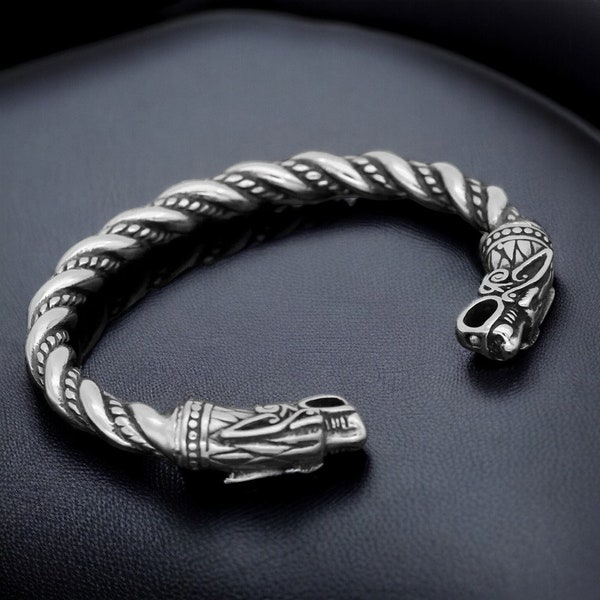 Pulsera de metal vikingo / pulsera de par celta vikinga forjada a mano, pulsera delicada Valhalla, pulsera de acero inoxidable, regalo para ella/él