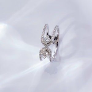 U-Shaped Full Moissanite Ring | 925 Sterling Silver | Dazzling Diamond Alternative Band | Wedding Band | Gift For Her