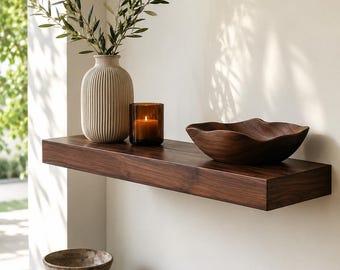 The Waverly Walnut Floating Shelf