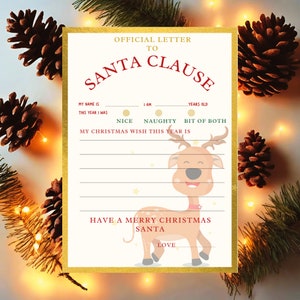Kids&#39; Whimsical Letter to Santa Claus - Printable Christmas Letter Delight For kids