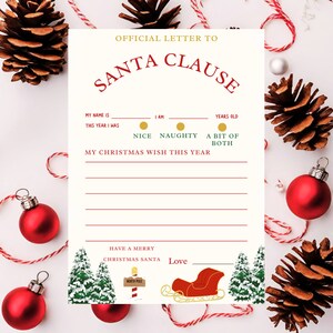 Kids&#39; Whimsical Letter to Santa Claus - Printable Christmas Letter Delight For kids