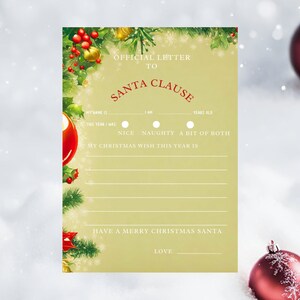 Kids&#39; Whimsical Letter to Santa Claus - Printable Christmas Letter Delight For kids
