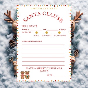Kids&#39; Whimsical Letter to Santa Claus - Printable Christmas Letter Delight For kids