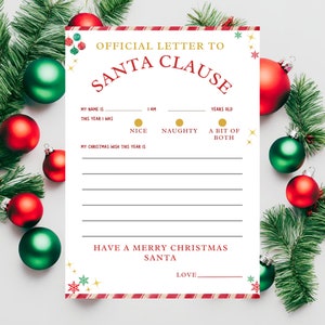 Kids&#39; Whimsical Letter to Santa Claus - Printable Christmas Letter Delight For kids