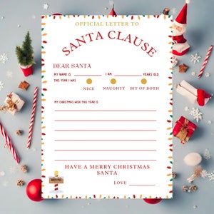 Kids&#39; Whimsical Letter to Santa Claus - Printable Christmas Letter Delight For kids