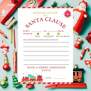 Kids&#39; Whimsical Letter to Santa Claus - Printable Christmas Letter Delight For kids