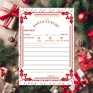 Kids&#39; Whimsical Letter to Santa Claus - Printable Christmas Letter Delight For kids