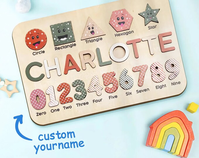 Personalized Name Puzzle - Wooden Personalized Name Puzzle - Personalized Busy Board Puzzles - Custom Puzzle - Personalized Birthday Gift