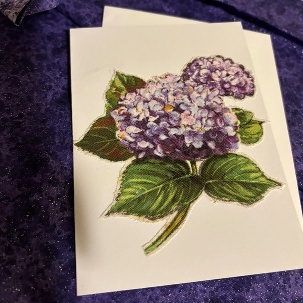 Greeting/note card handcrafted with hand-cut fabric designs. Blank inside, includes envelop.  All occasion. 4 inch x 5.5 inch