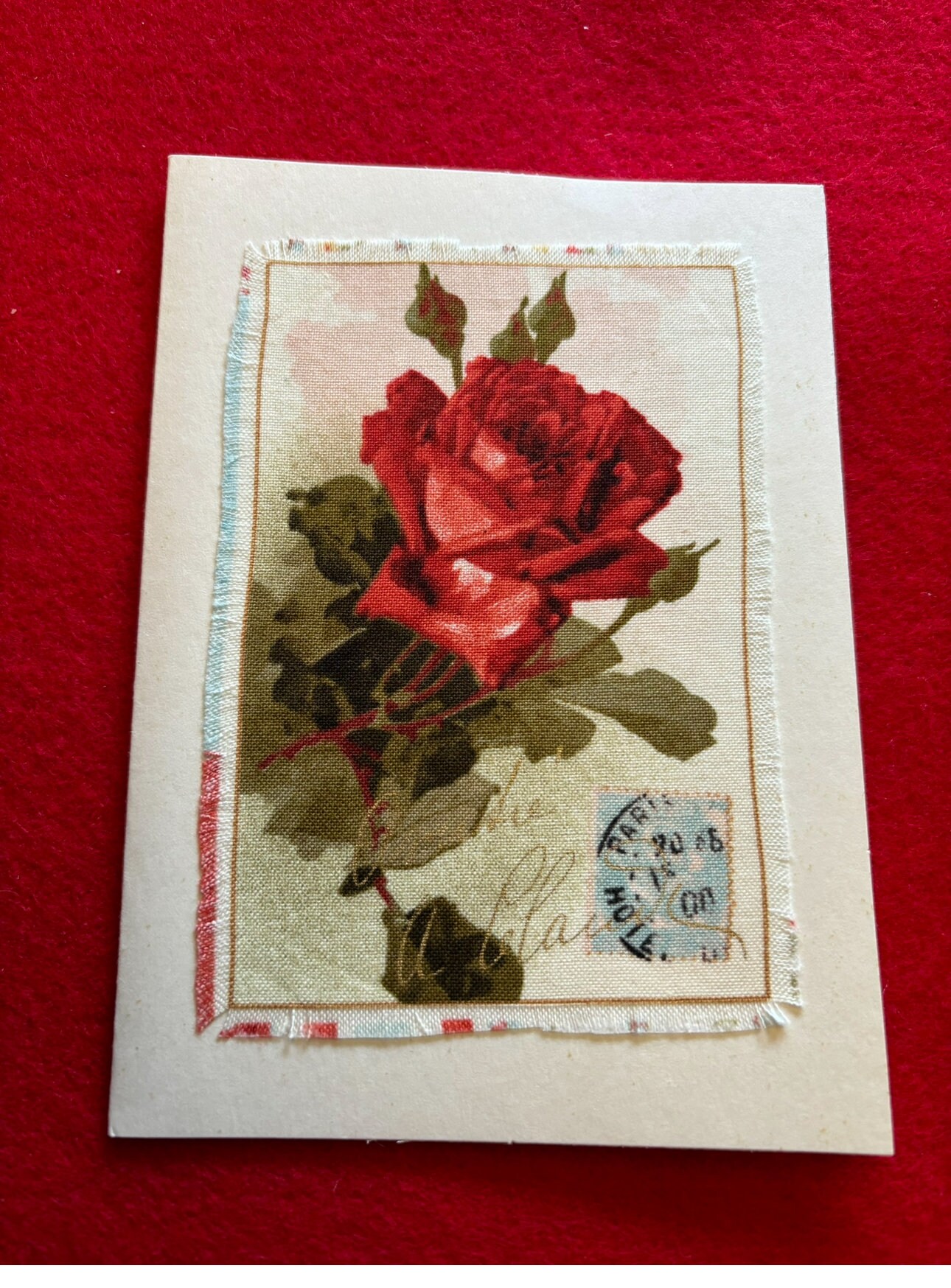 Postcard Note Card Handcrafted, French Themed, Blank, Rose Postcard Themed Card/notecard ...