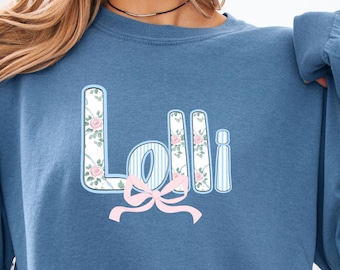 Coquette Pink Bow Lolli Long Sleeve Shirt Comfort Colors