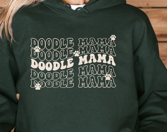 Doodle Mama Hoodie Sweatshirt, Goldendoodle Dog Mom Gift