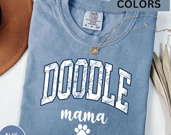 Comfort Colors Floral Doodle Mama Shirt Doodle Mom Gift
