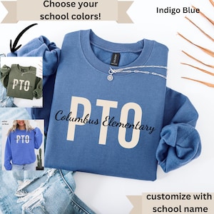 Custom School PTO Crewneck Sweatshirt, Parent Teacher Organization Shirts