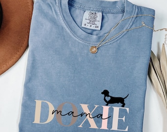 Comfort Colors Doxie Mama Shirt, Dachshund Dog Mom Gift