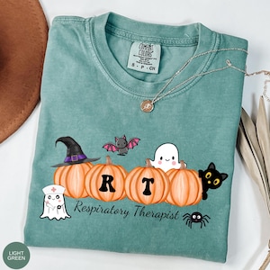 Respiratory Therapy Shirt Halloween, Comfort Colors Respiratory Therapist Tshirt, Respiratory Therapy T-Shirt, RT Pumpkin Halloween Shirt