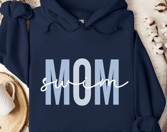 Swim Mom Hooded Sweatshirt, Womens Swim Mom Hoodie, Swim Mom