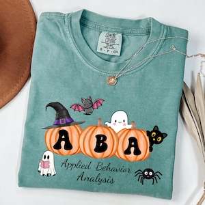 Halloween ABA Therapist Shirt, ABA therapy Pumpkin Halloween Comfort Colors Tee, Spooky ABA therapist, Fall Applied Behavior Analysis Shirt