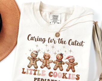 Comfort Colors Christmas Pediatric NurseShirt, Peds Nurse Xmas Holiday Party Group Shirts