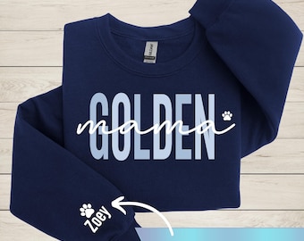 Custom Golden Mama Sweatshirt, Golden Retriever Dog Mom Gift