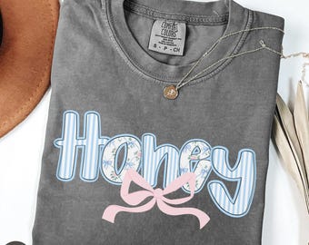 Trendy Floral Honey Shirt Comfort Colors, Honey Grandma TShirt