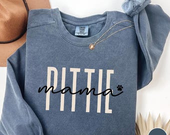 Comfort Colors Trendy Pittie Mama Sweatshirt, Pitbull Dog Mom Gift