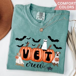 Vet Crew Halloween Shirt Comfort Colors,Vet Tech Halloween Tshirt,Vet Squad Halloween Tee, Veterinarian Assistant Boo Crew Shirt