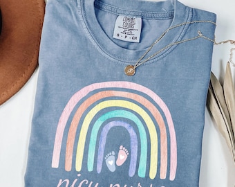 NICU Nurse Shirt Comfort Colors, Rainbow Neonatal Intensive Care Unit RN TShirt