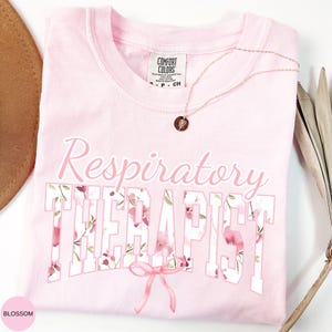 Respiratory Therapist Shirt Comfort Colors®,  Coquette Pink Bow Respiratory Therapy TShirt, Gifts for Respiratory Therapist, RT Therapist T