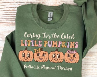 Pediatric Physical Therapist Halloween Sweatshirt, Pumpkin Crewneck