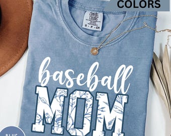 Comfort Colors Baseball Mom Shirt
