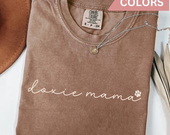 Comfort Colors Doxie Mama Shirt, Dachshund Dog Mom Gift