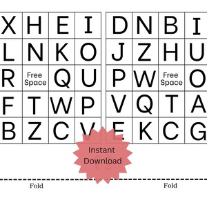 ABC bingo printable educational game