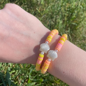 Orange shell summer bracelet!