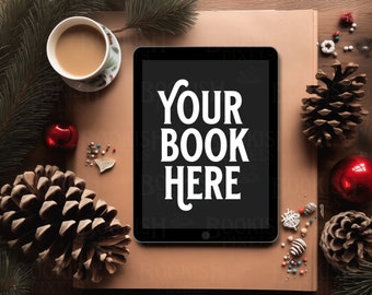Snowy Forest Romance eBook Mockup | Christmas ebook cover | blank ipad mockup | blank digital book cover | Book Mockup Canva | Snow Romance