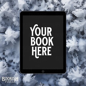 Snowy Forest Romantic eBook Mockup / Portada de libro electrónico de Navidad / simulacro de ipad en blanco / portada de libro de dispositivo digital / Book Mockup Canva / Snow Romance