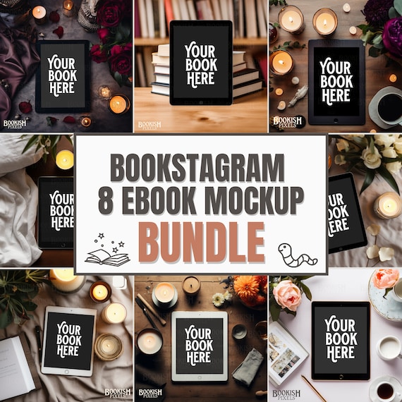 Bookstagram Flatlay Bundle Images | Canva eBook Mockup Bundle | ebook cover bundle | blank ipad mockup bundle | Kindle mockup bundle | TBR