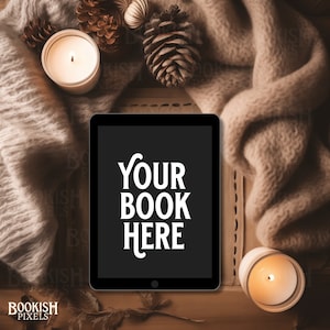 Adult Fantasy Bookstagram Flatlay | okładka ebooka | pusta makieta iPada | cyfrowa okładka książki | Przytulny mockup ebooka I Canva Device Book Mock up