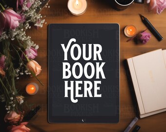 Botanical Bookstagram ebook mockups | ebook cover | blank ipad mockup | Romance Bookish Instagram I Book Mockup Canva Template | Cottagecore