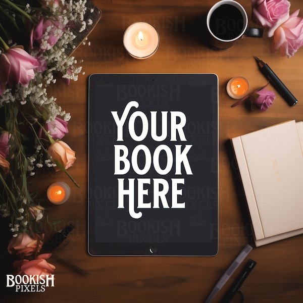 Botanical Bookstagram ebook mockups | ebook cover | blank ipad mockup | Romance Bookish Instagram I Book Mockup Canva Template | Cottagecore